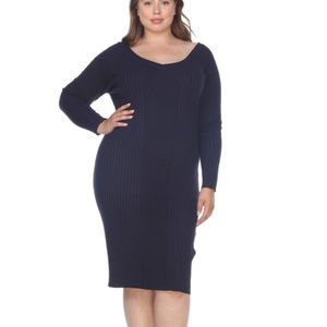 Scoop Neck Long Sleeves Plus Size Sweater PS057-02